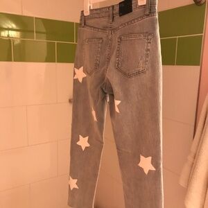Hand Painted Star light wash jeans